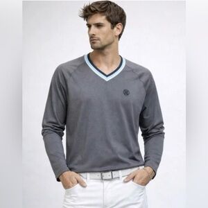G/FORE Golf Men’s V-Neck Pullover Sweatshirt Gray Medium